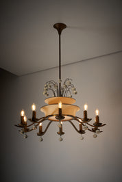 10_Arm_Chandelier_with_Glass_Beads_Art_Deco