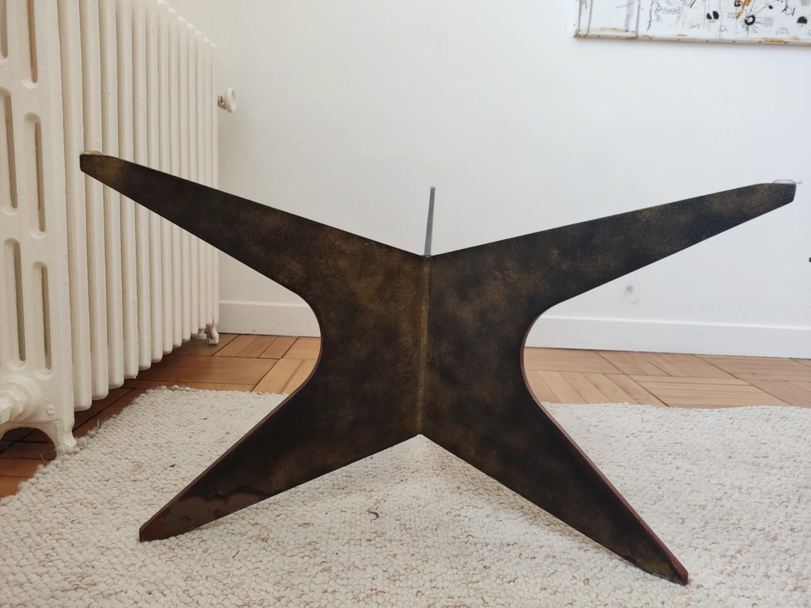 1960s_Clouded_patinated_Iron_Coffee_Table