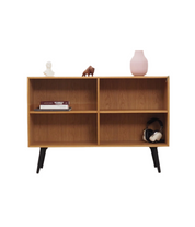 1970s_Danish_Ash_Bookcase_Adjustable_Shelves_Black