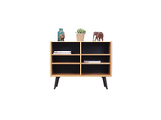 1970s_Danish_Ash_Bookcase_with_Adjustable_Shelves_Black