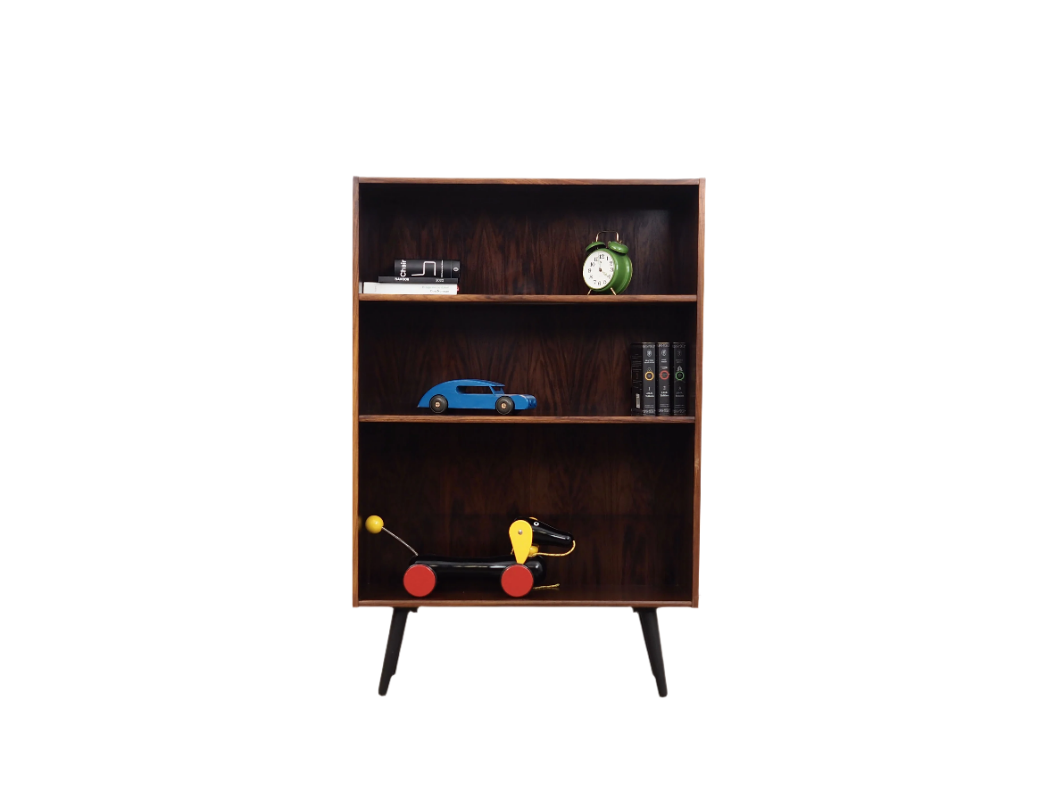 1970s_Danish_Mahogany_Bookcase_Adjustable_Shelf_Black