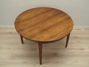 1970s_Danish_Round_Rosewood_Dining_Table_Extendable_Top_Solid_Wood_Legs