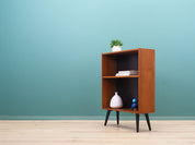 1970s_Danish_Teak_Bookcase_Fixed_Shelf_Black-Stained_Solid_Wood_Legs