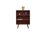 1970s_Danish_Teak_Bookcase_Fixed_Shelves_Black-Stained_Solid_Wood_Legs