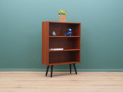 1970s_Danish_Teak_Bookcase_Fixed_Shelves_Black-Stained_Solid_Wood_Legs