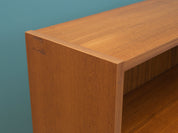 1970s_Danish_Teak_Bookcase_Fixed_Shelves_Black-Stained_Solid_Wood_Legs