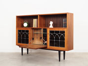 1970s_Danish_Teak_Bookcase_Glass_Shelves_Integrated_Bar_Mirror_Lighting