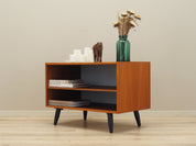 1970s_Danish_Teak_Veneer_Bookcase_Adjustable_Shelf_Black_Wood_Legs