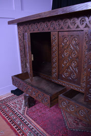 19th_century_English_carved_oak_Gothic_revival_cabinet