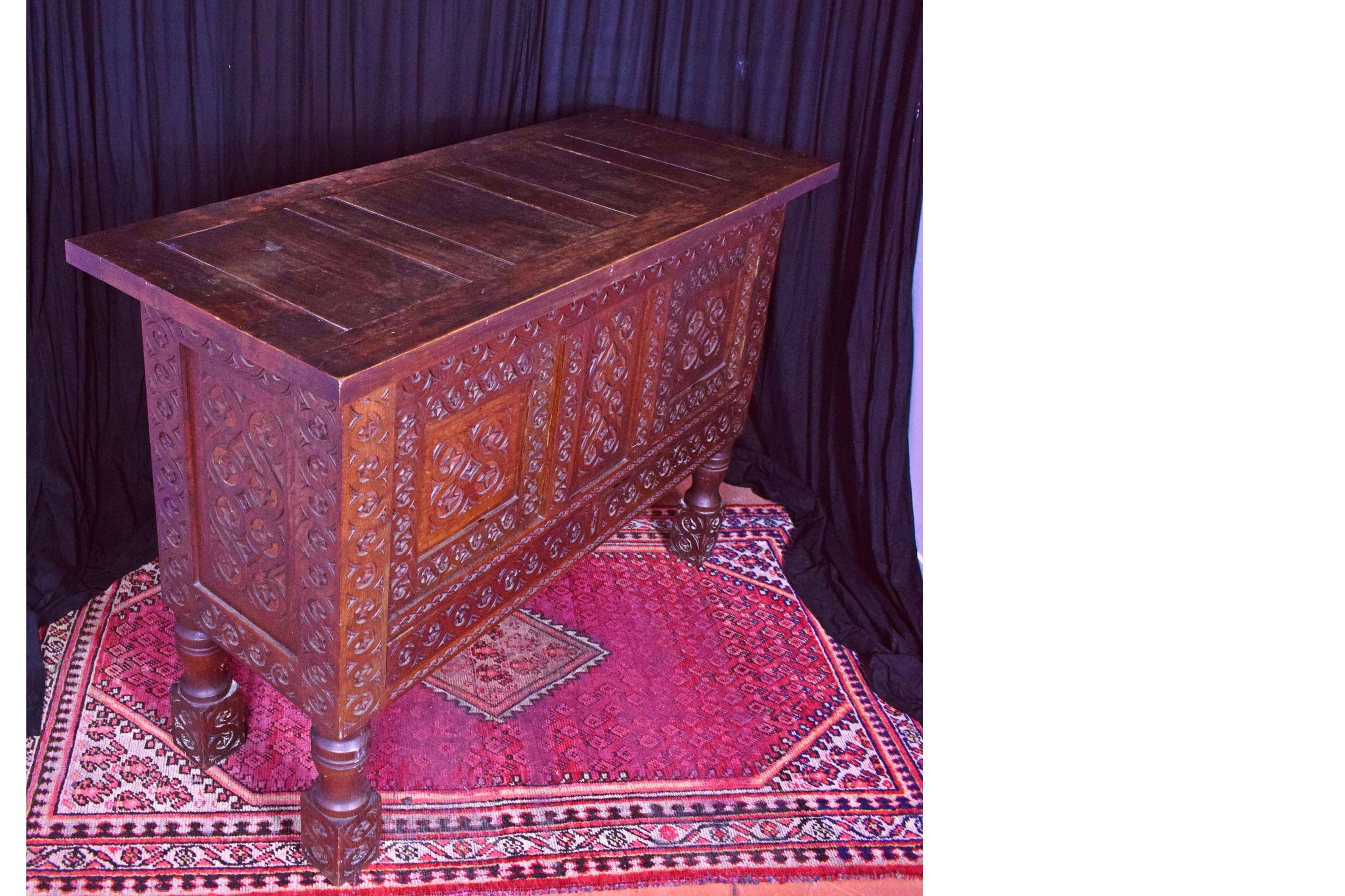 19th_century_English_carved_oak_Gothic_revival_cabinet