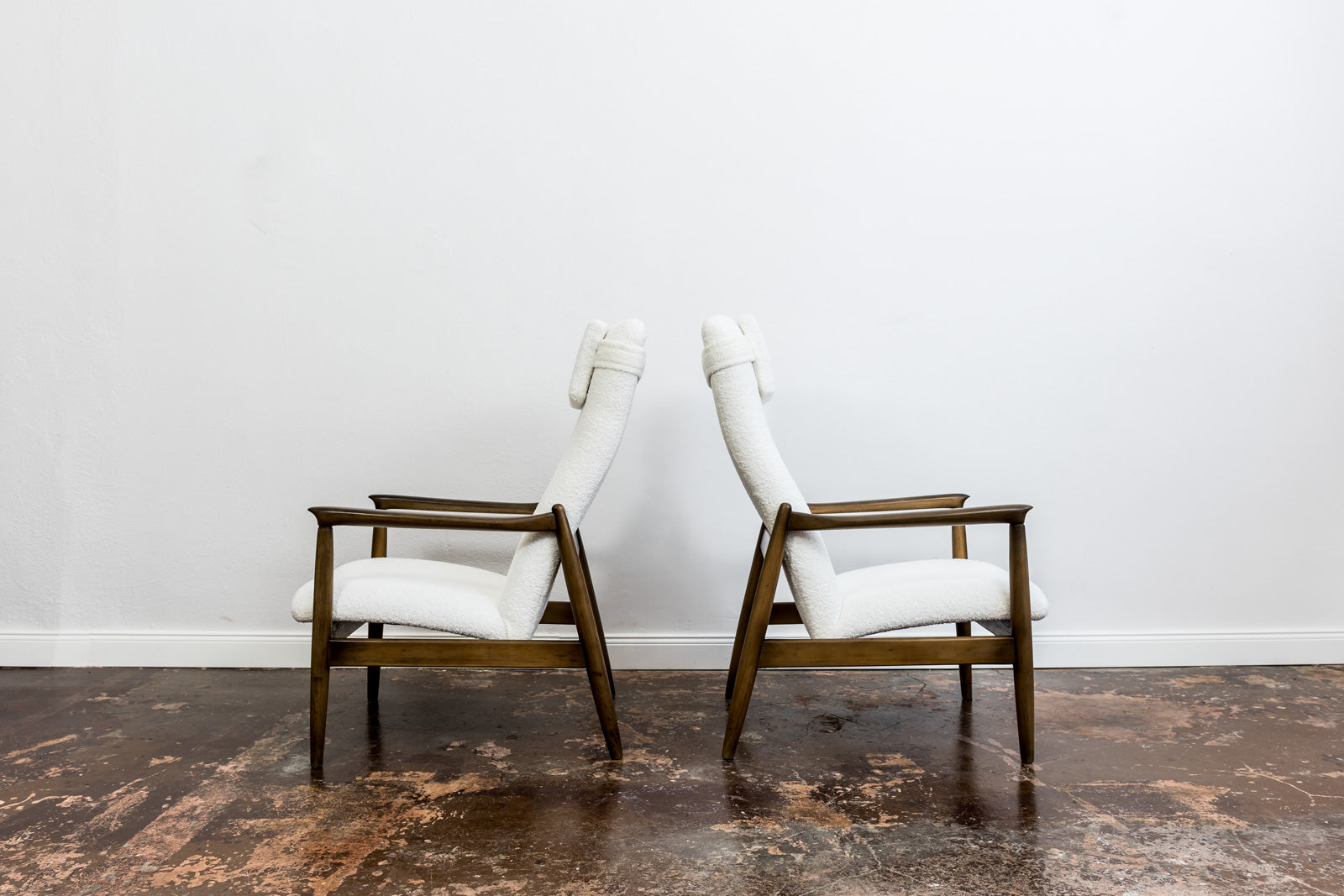 Set of 2 GFM-64 high back armchairs by Edmund Homa, GFM, Poland, 1960’S