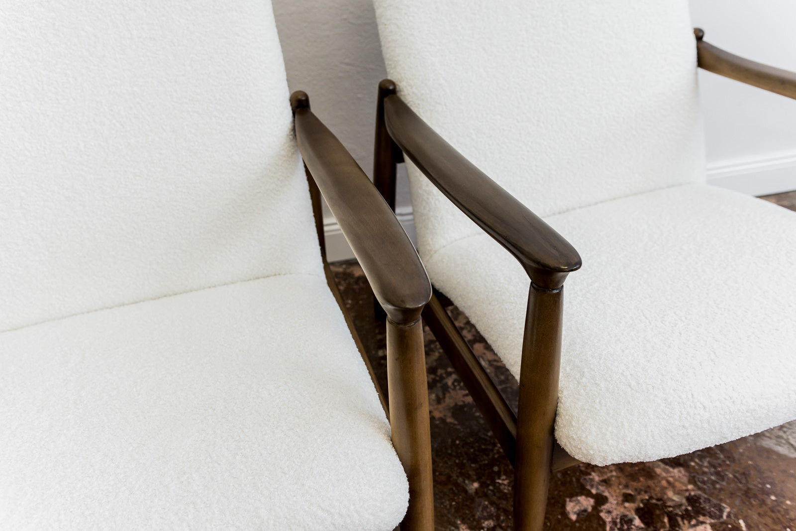 Set of 2 GFM-64 high back armchairs by Edmund Homa, GFM, Poland, 1960’S