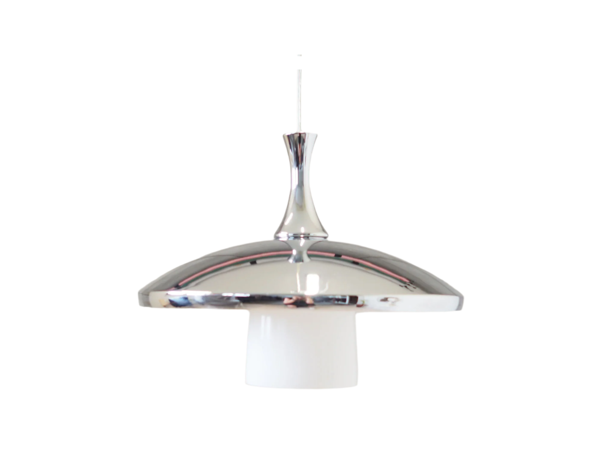 Danish Pendant lamp in Chrome Silver, 1980s.