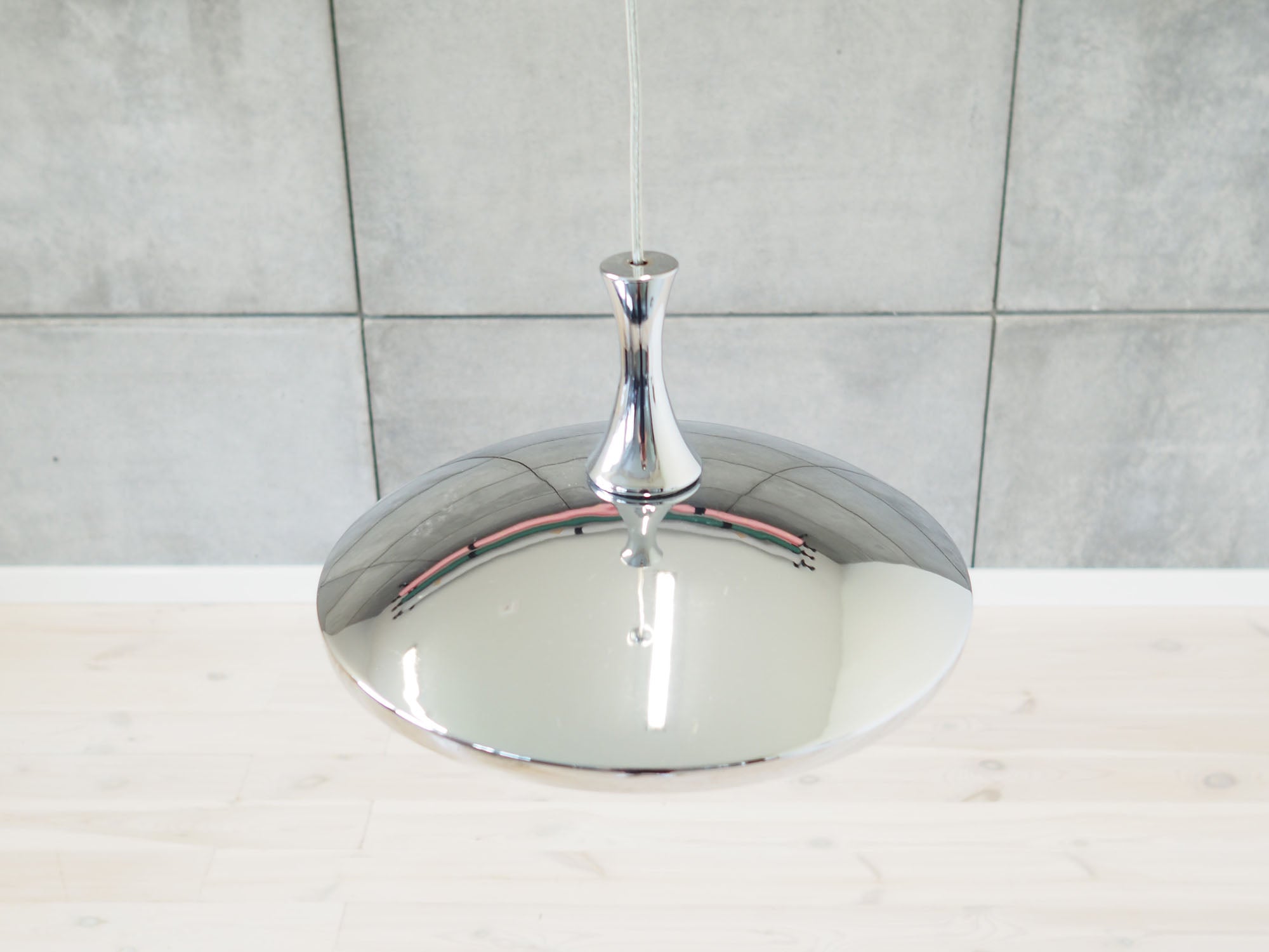 Danish Pendant lamp in Chrome Silver, 1980s.