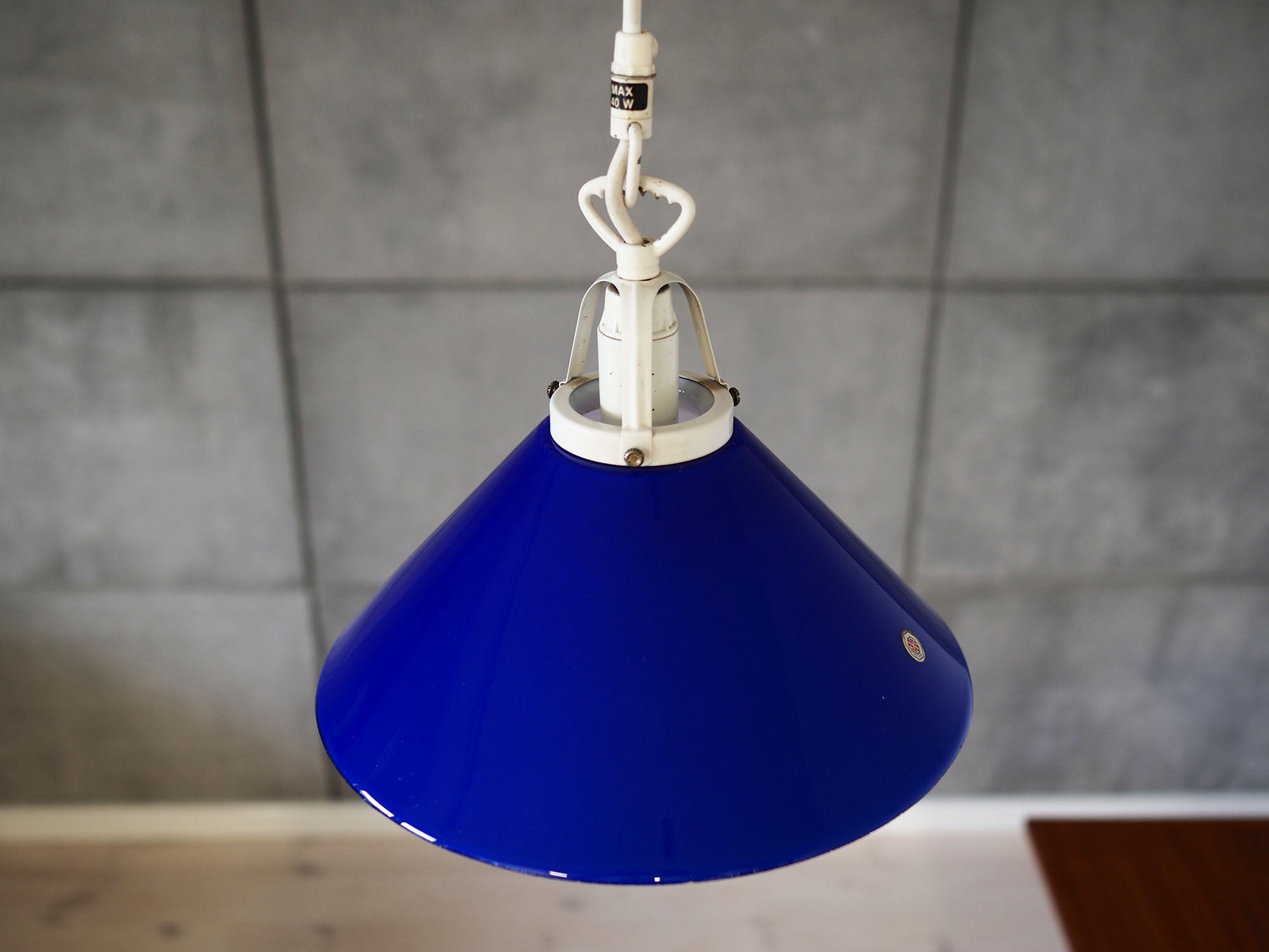 Blue Danish Pendant Lamp, 1970s