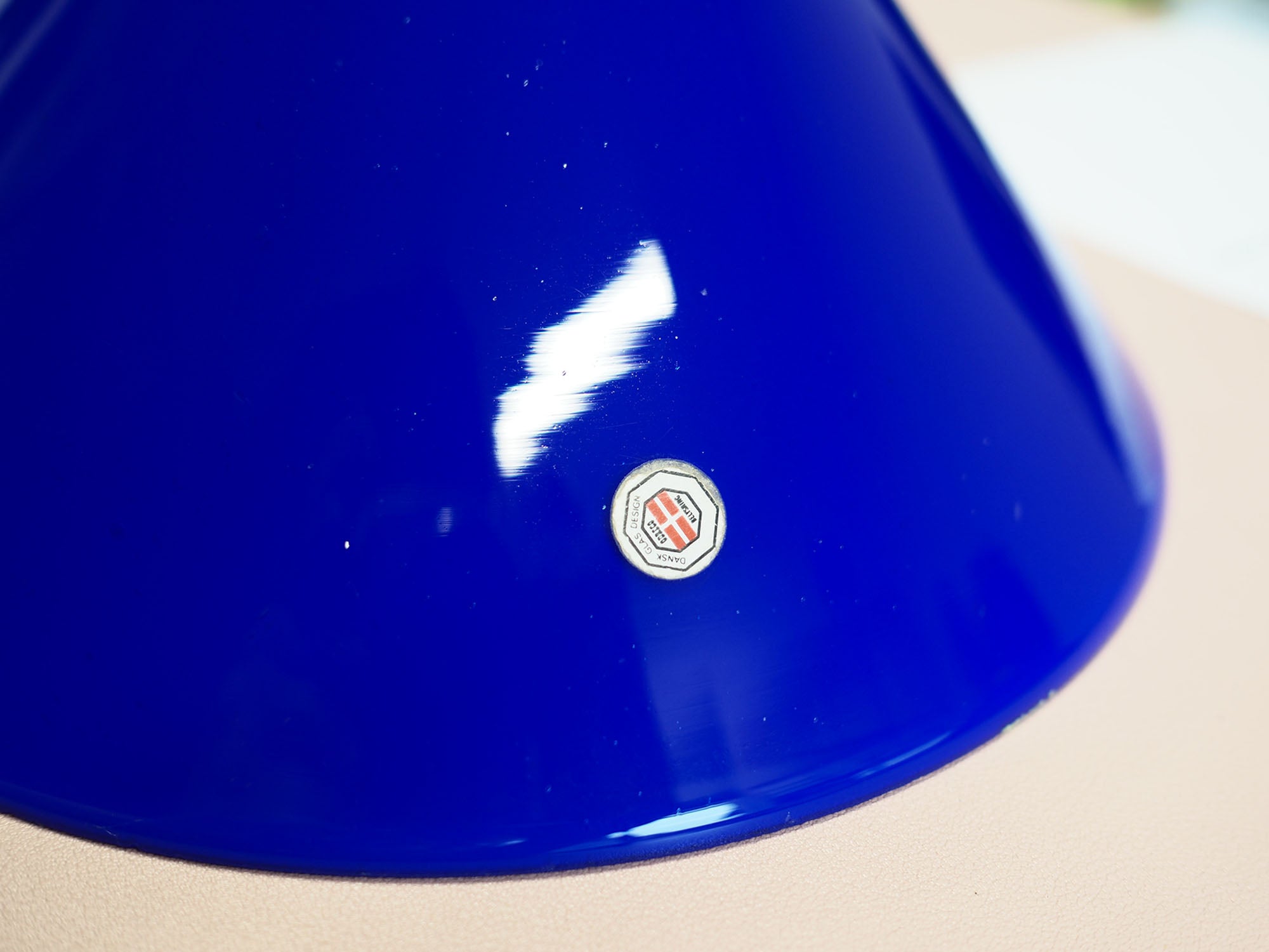 Blue Danish Pendant Lamp, 1970s