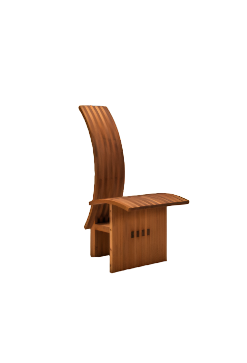 Architectural_Curved-back_Chair_in_Wood_1980s