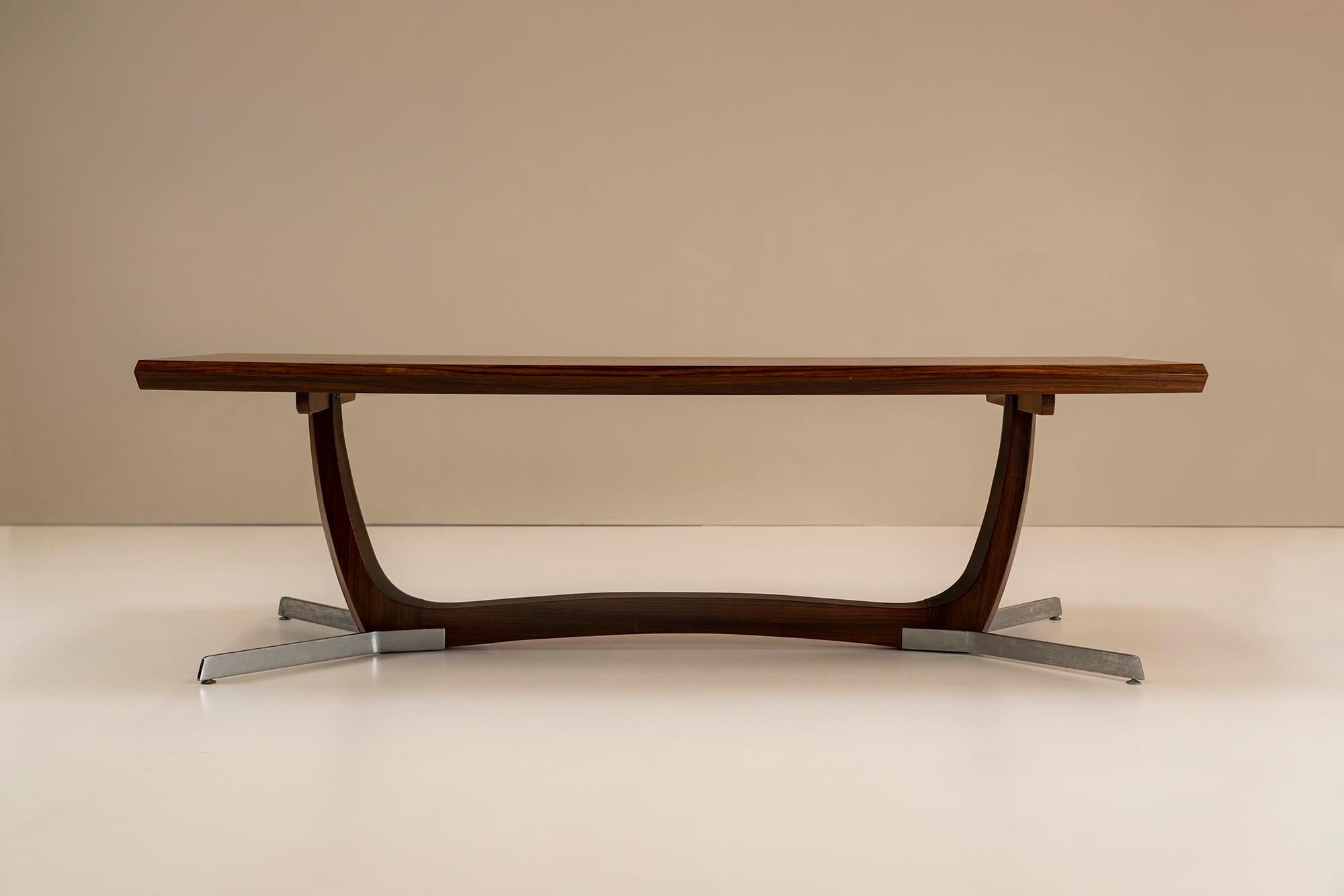Architectural_Large_Coffee_Table_in_Rosewood_Veneer_and_Metal_1960s