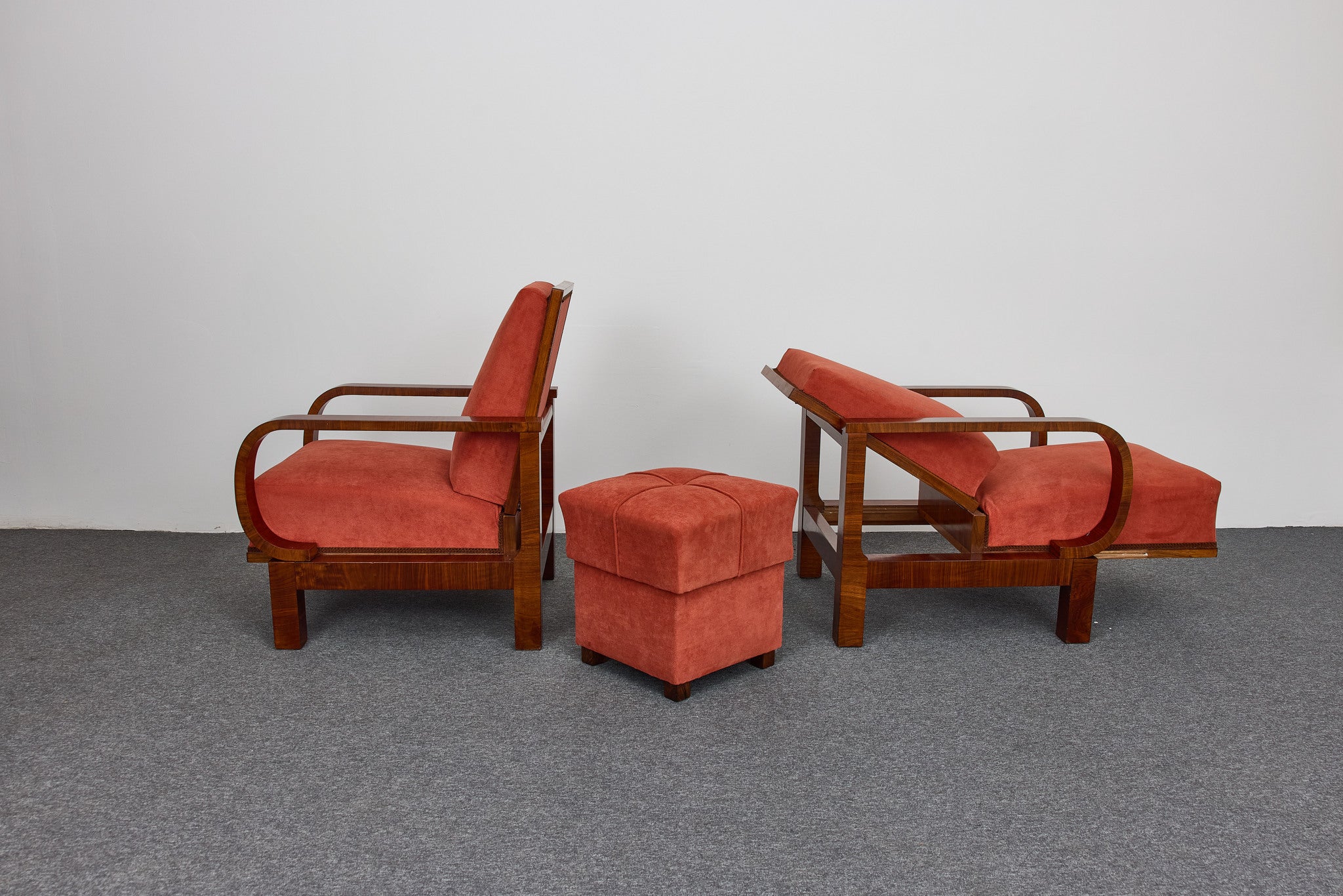 Art_Deco_Black_Walnut_and_Veneered_Armchairs_Ottoman_1930s