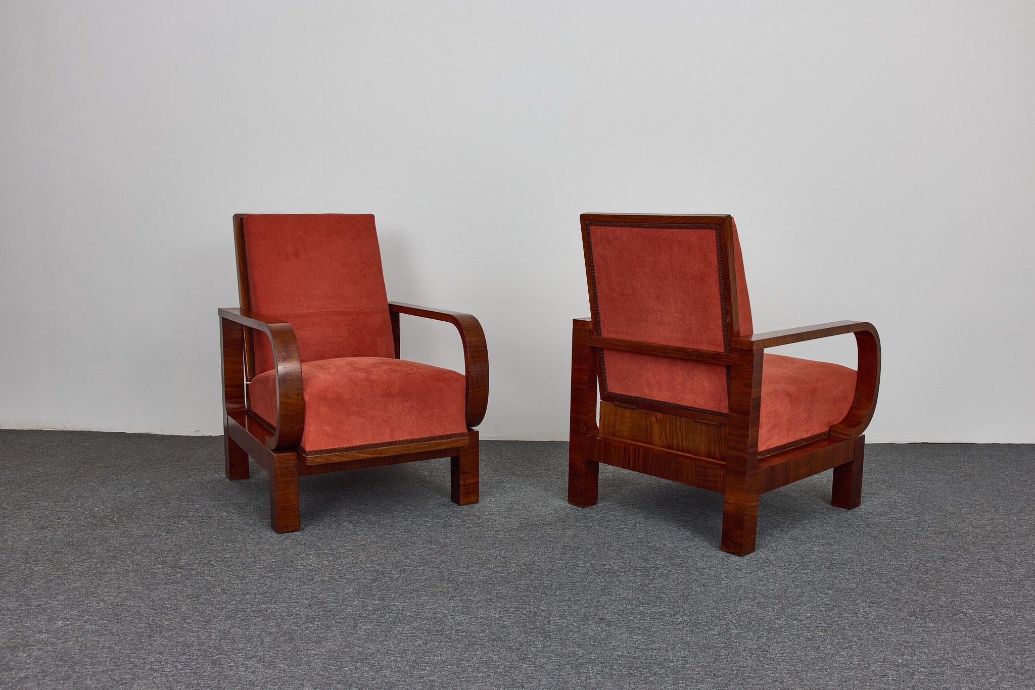 Art_Deco_Black_Walnut_and_Veneered_Armchairs_Ottoman_1930s