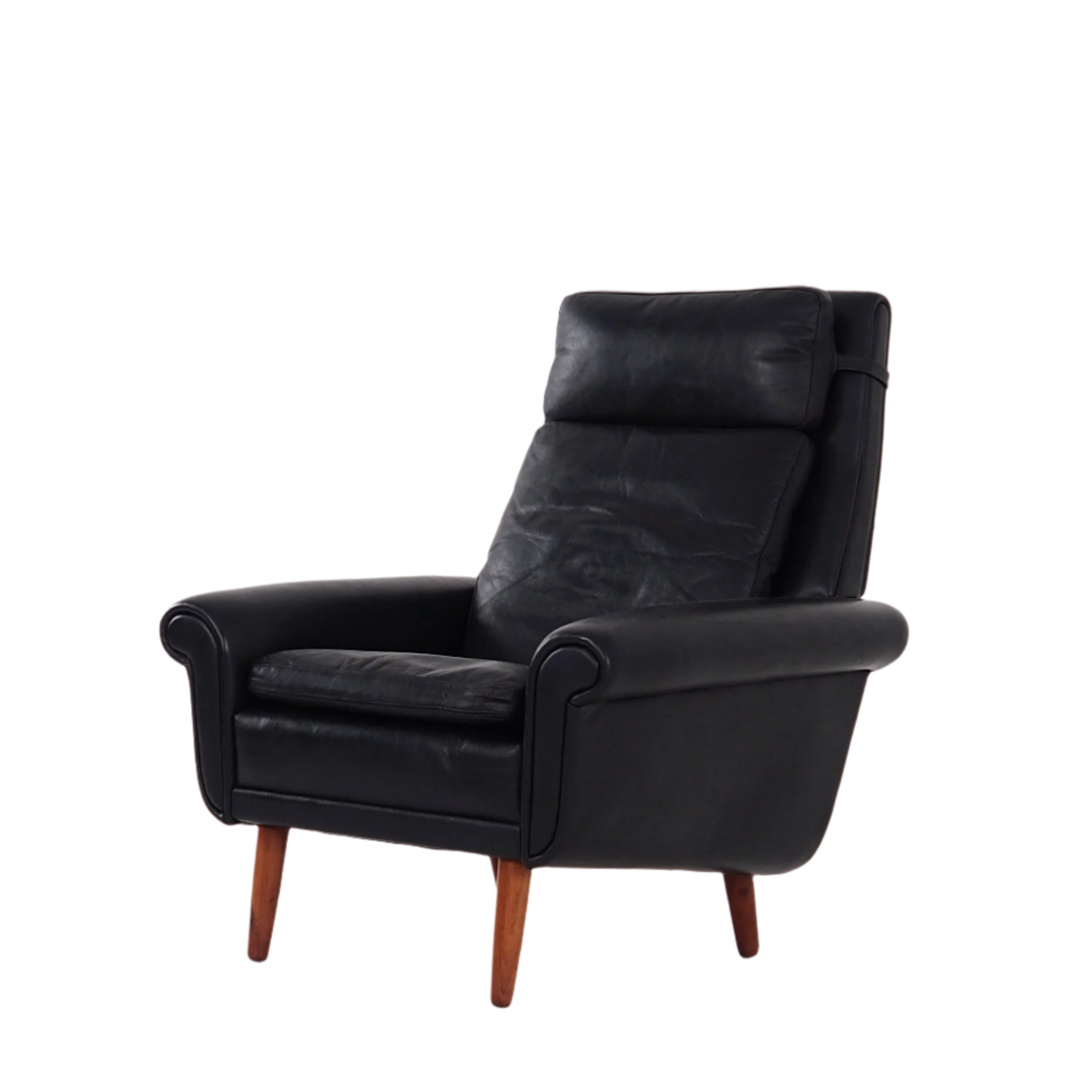 Black_leather_armchair_Danish_design_1970s_production_Denmark