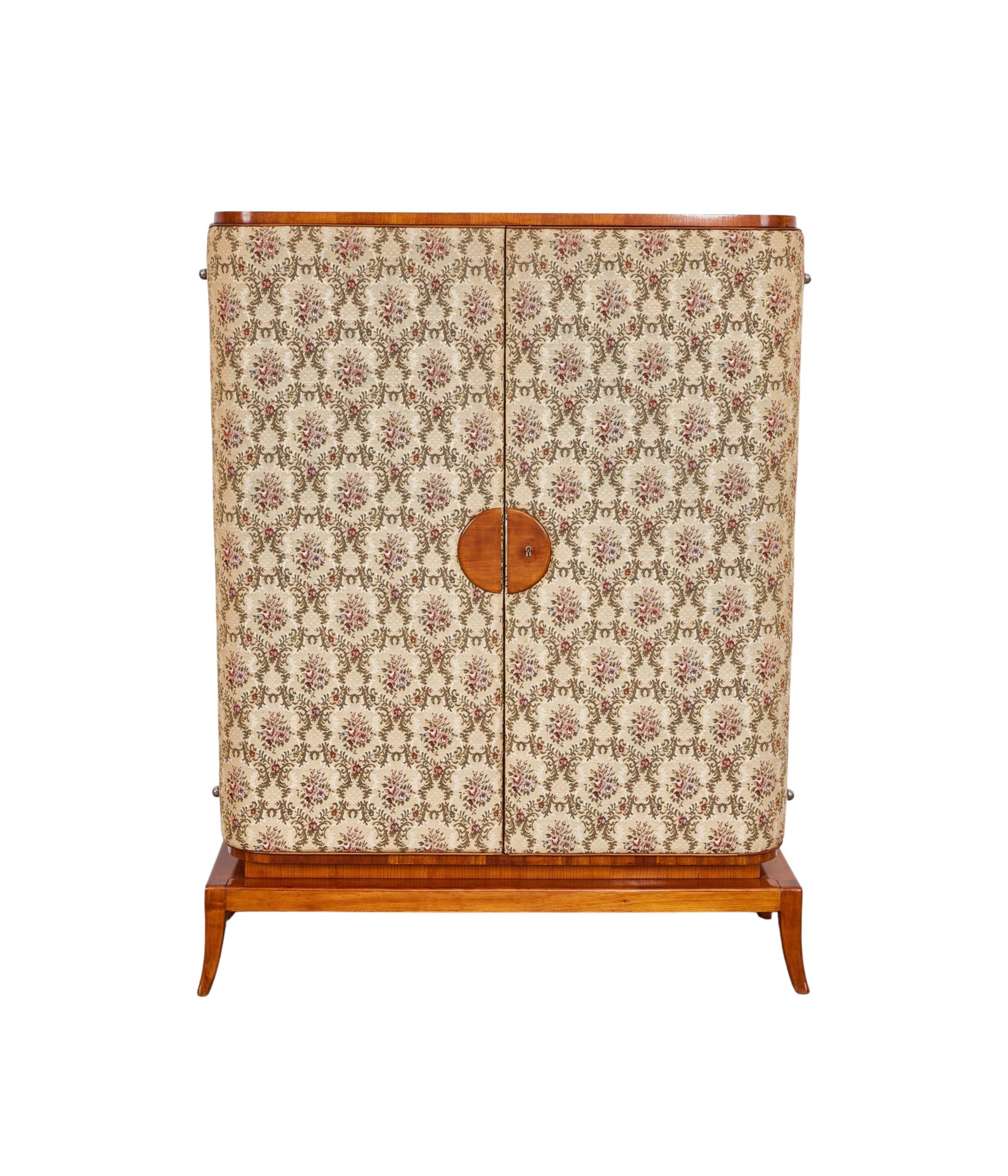 Mid Century Modern Cherry wood , Rosewood veneered & Upholstered Cabinet Attributed to Josef Frank, early 1930s Austria