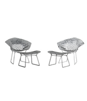 Harry_Bertoia_diamond_wire_chair_with_ottoman_Knoll_International_1970s