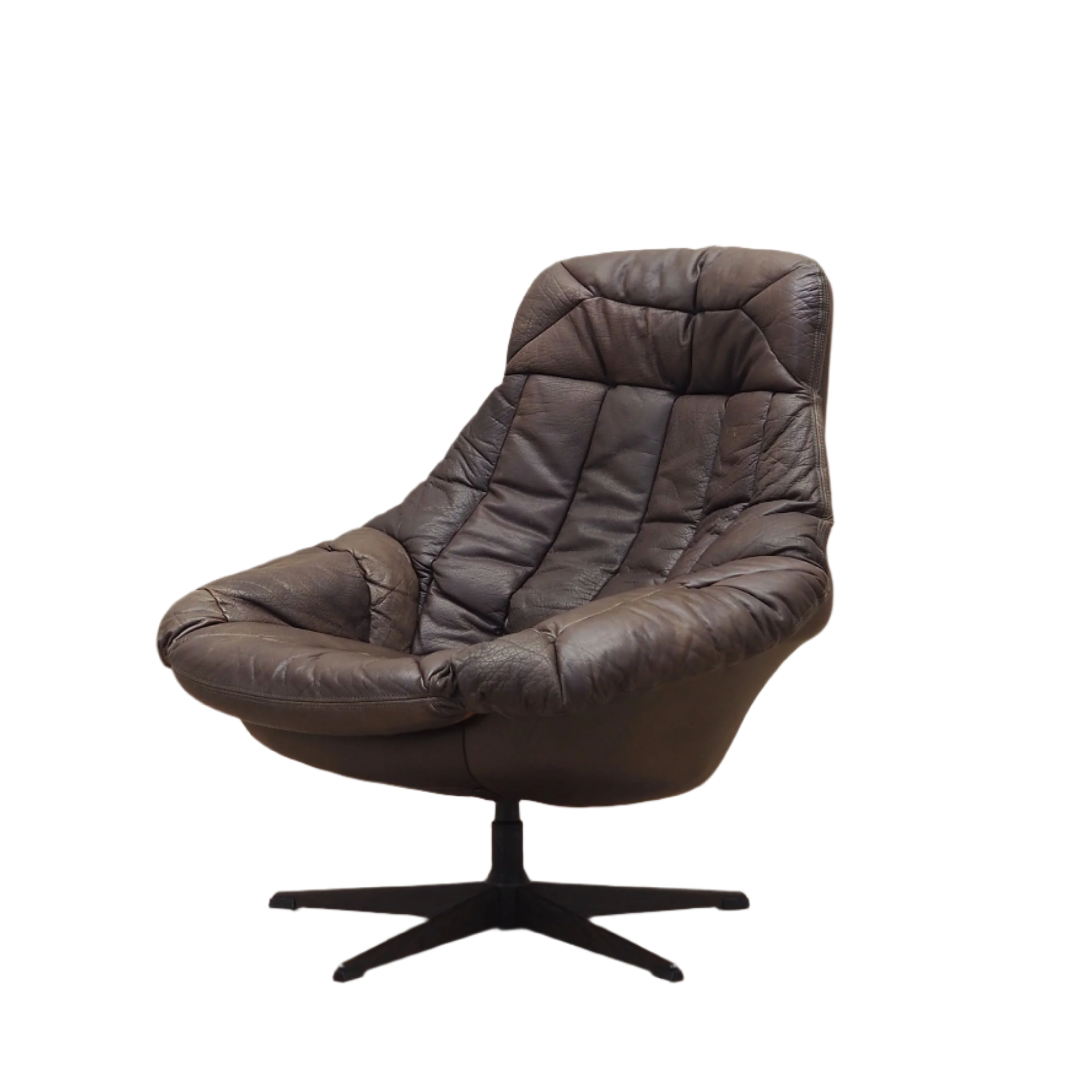 Leather_swivel_armchair_Danish_design_1960s_designer_H