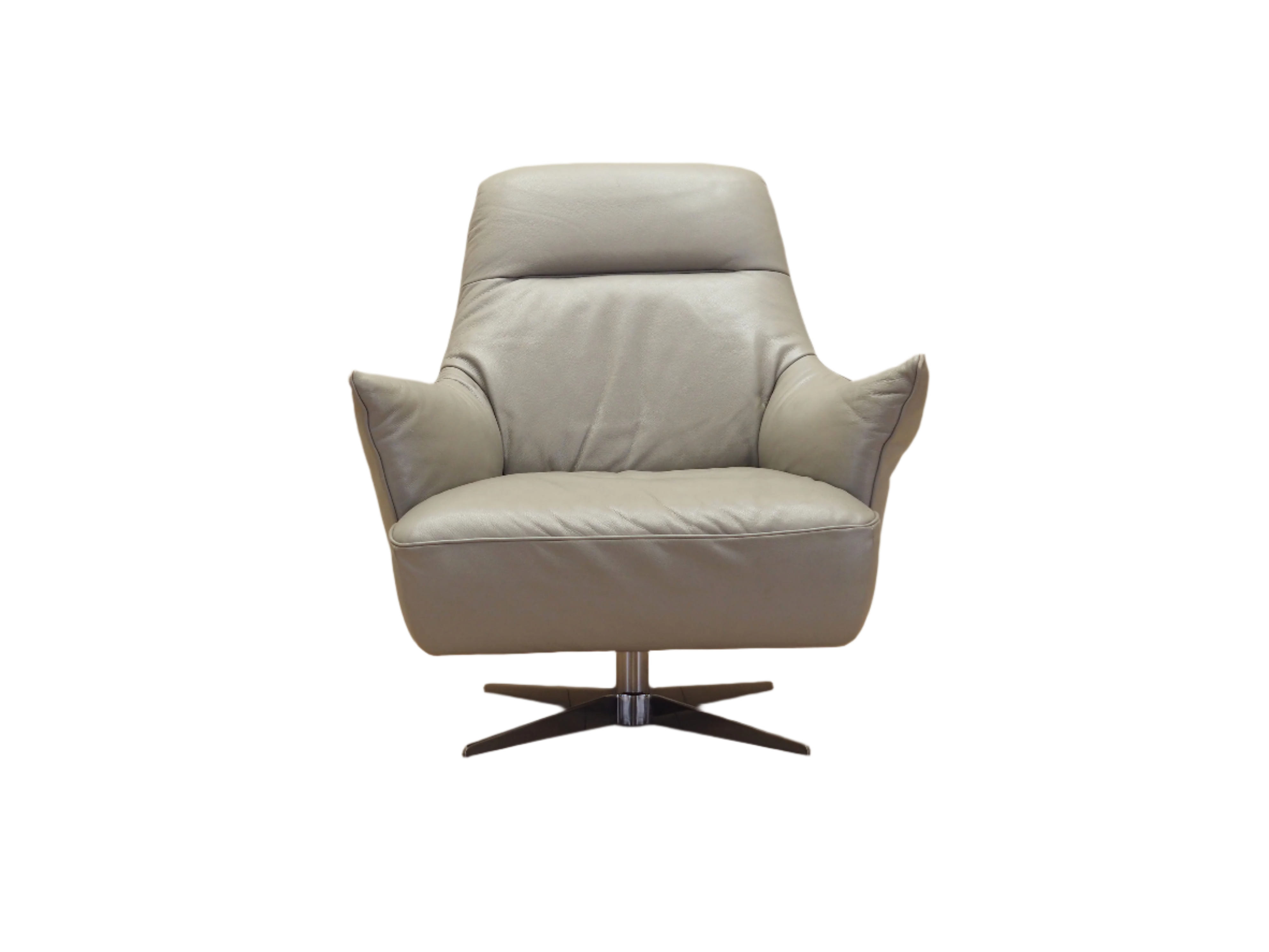 Leather_swivel_armchair_Italian_design_1990s_manufacture_Natuzzi