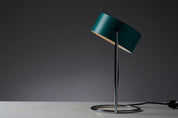Petrol_Green_Table_Lamp_with_Chromed_Steel_Base_by_Cosack