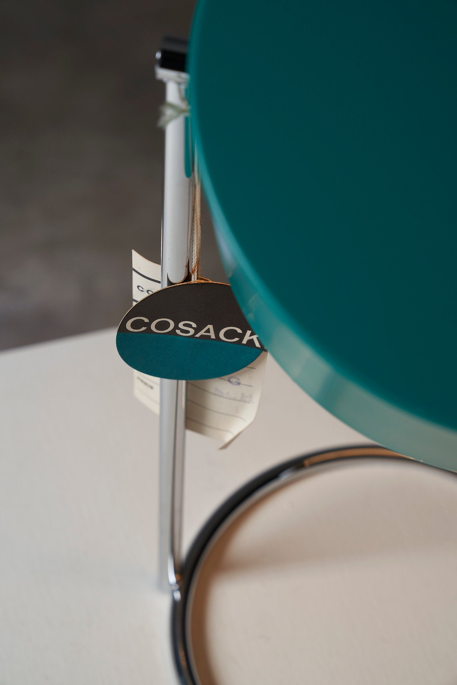 Petrol_Green_Table_Lamp_with_Chromed_Steel_Base_by_Cosack