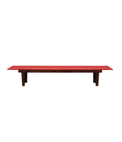 Red_eco_leather_bench_Danish_design_1990s_production_Denmark