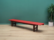 Red_eco_leather_bench_Danish_design_1990s_production_Denmark