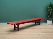 Red_eco_leather_bench_Danish_design_1990s_production_Denmark