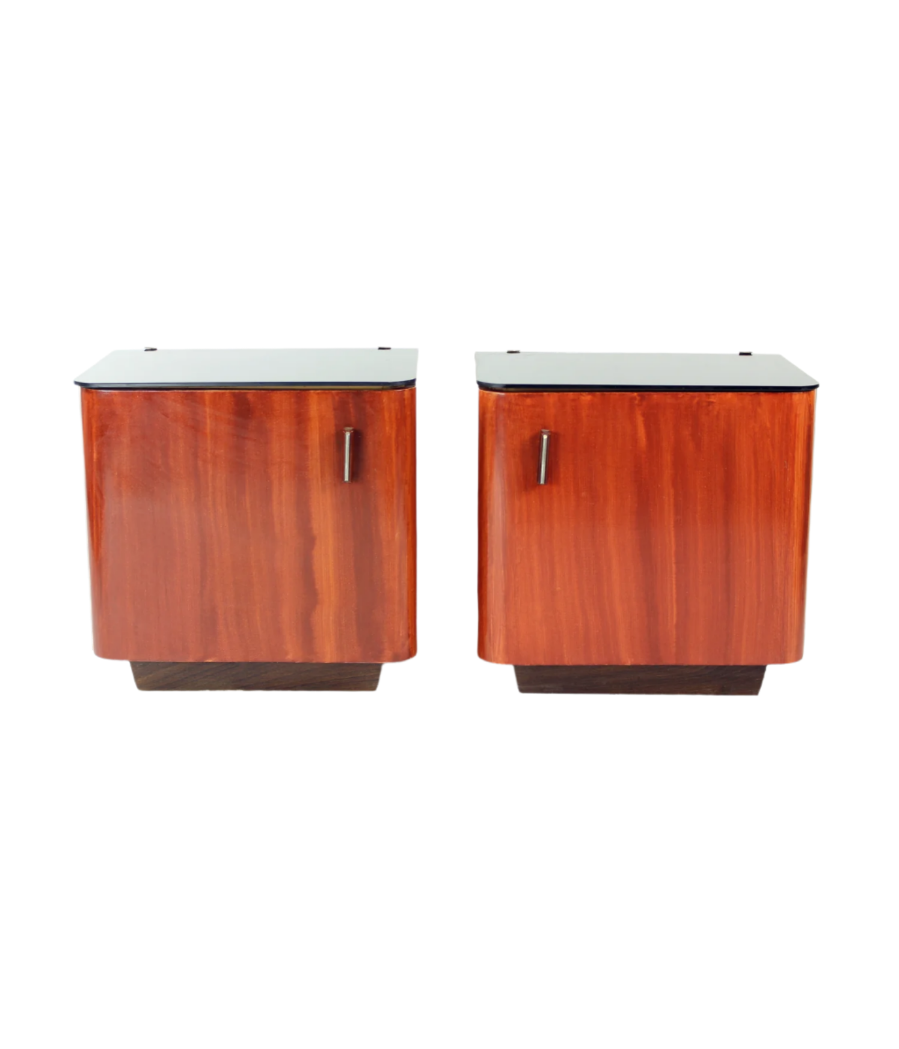 Set_Of_2_Bedside_Tables_With_Black_Glass_Czechoslovakia_1960s