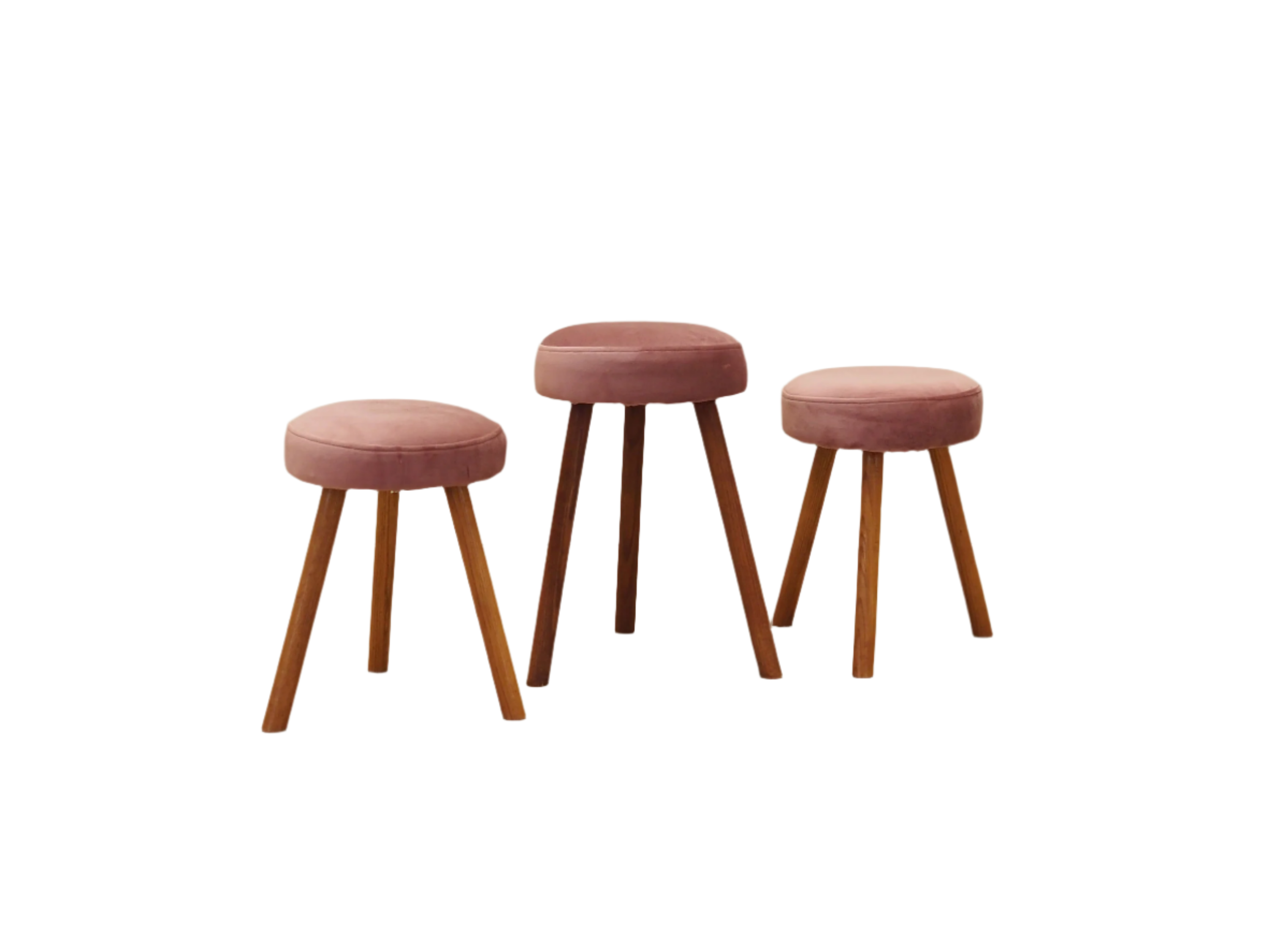 Set_of_3_pink_footstools_Danish_design_1960s_production_Denmark