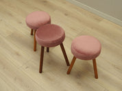 Set_of_3_pink_footstools_Danish_design_1960s_production_Denmark