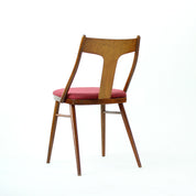 Set_of_4_Elegant_Dining_Chairs_In_Wood_And_Pink_Upholstery_Czechoslovakia_1960s