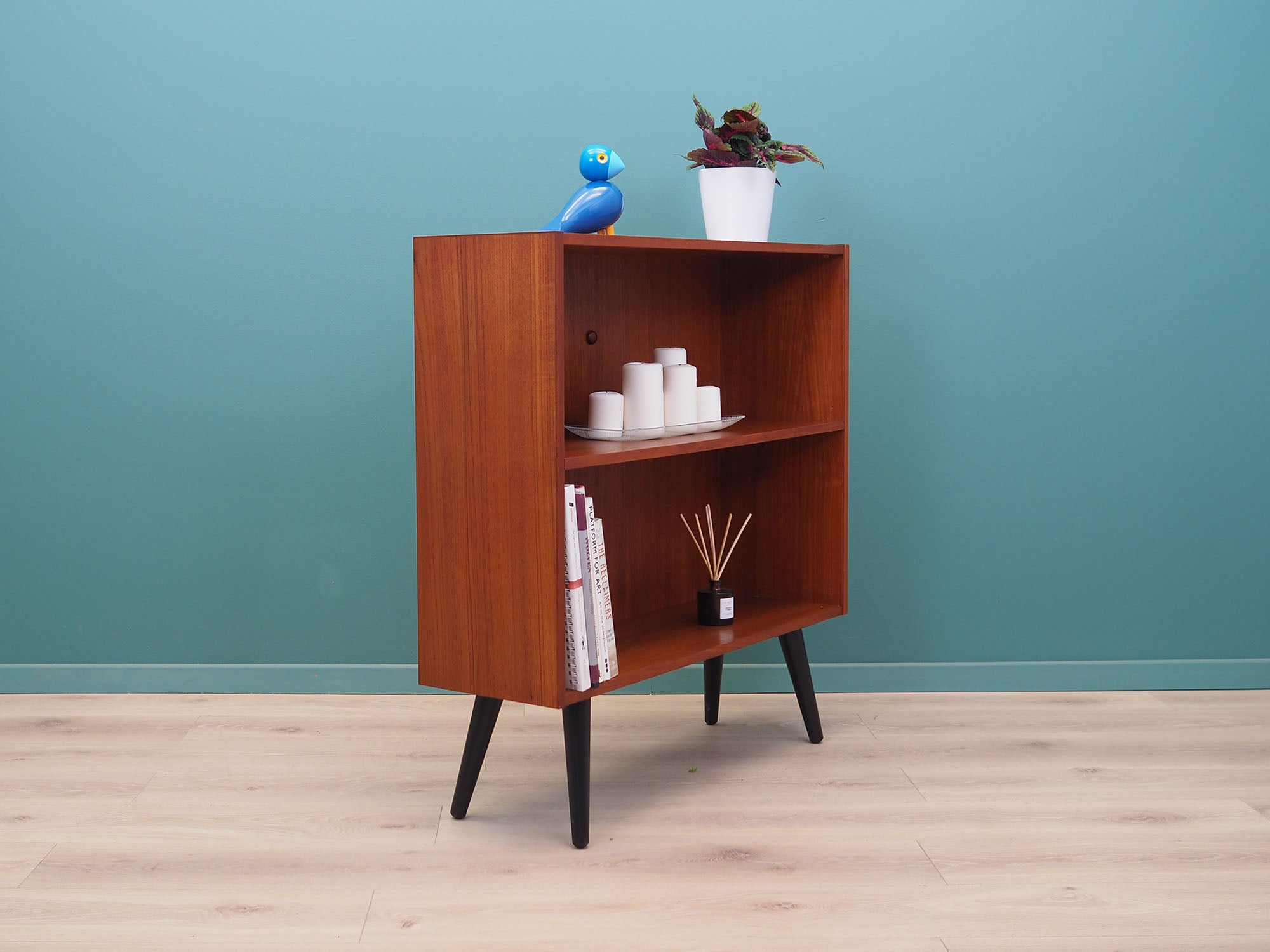 Teak_bookcase_in_Danish_design_from_1970s_Danish_Teak_Bookcase_Adjustable_Shelf_Black