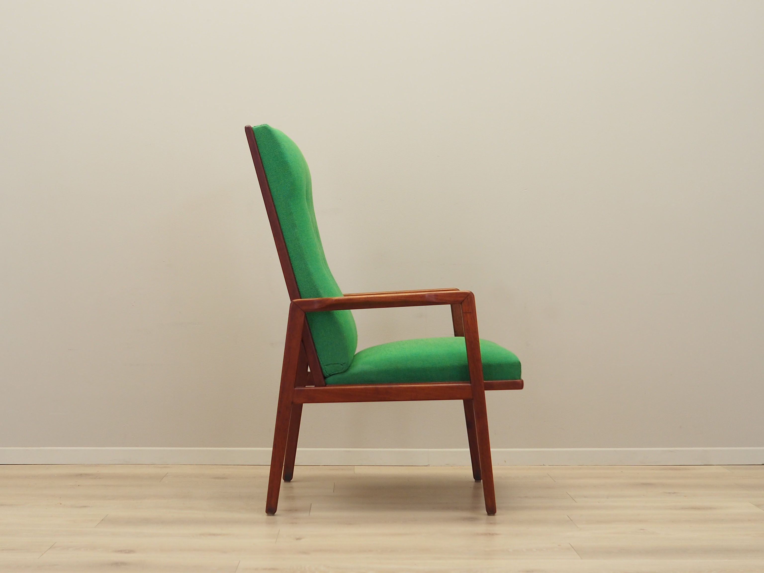 Teak_green_armchair_Danish_design_1970s_production_Denmark