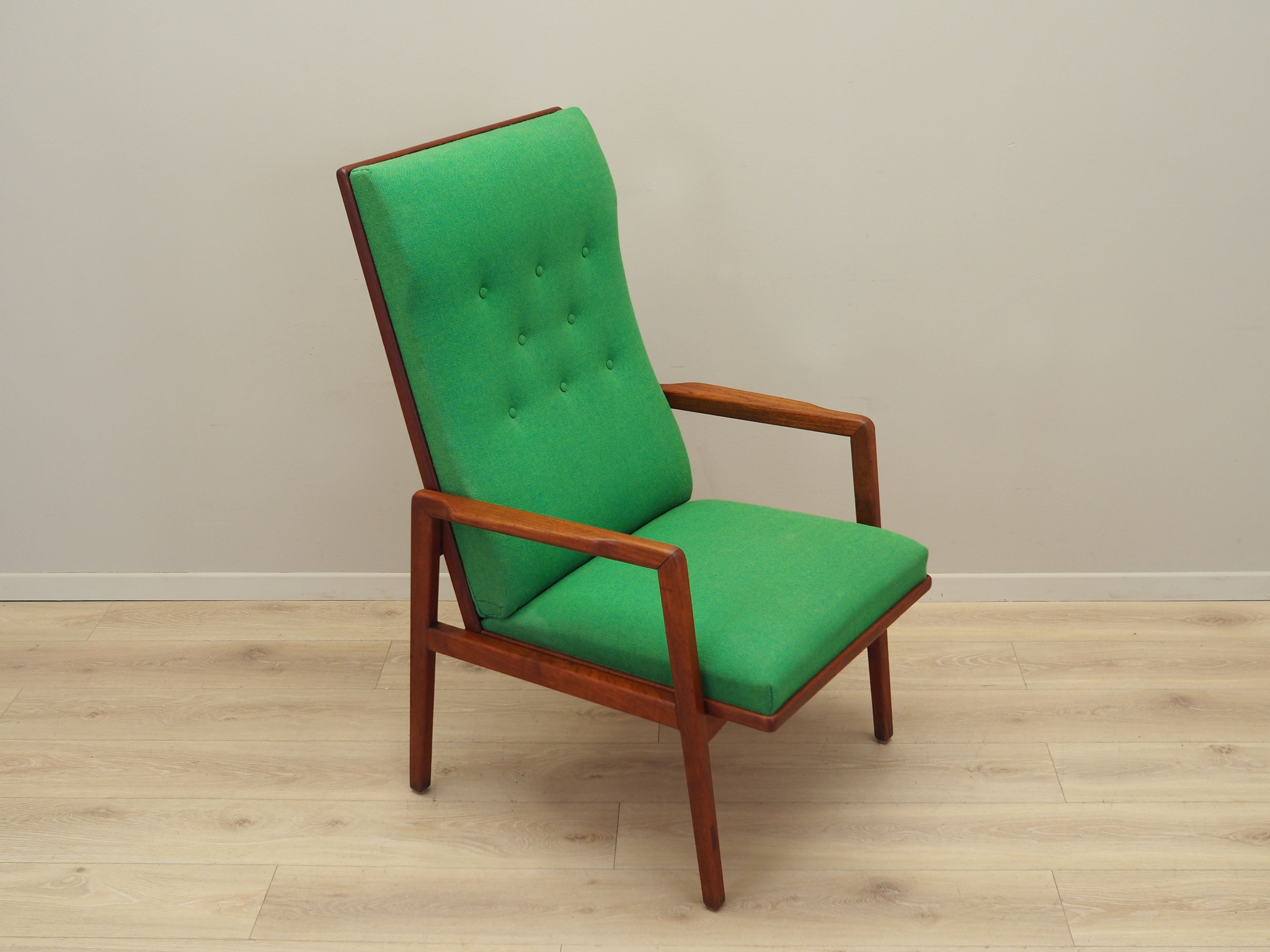 Teak_green_armchair_Danish_design_1970s_production_Denmark