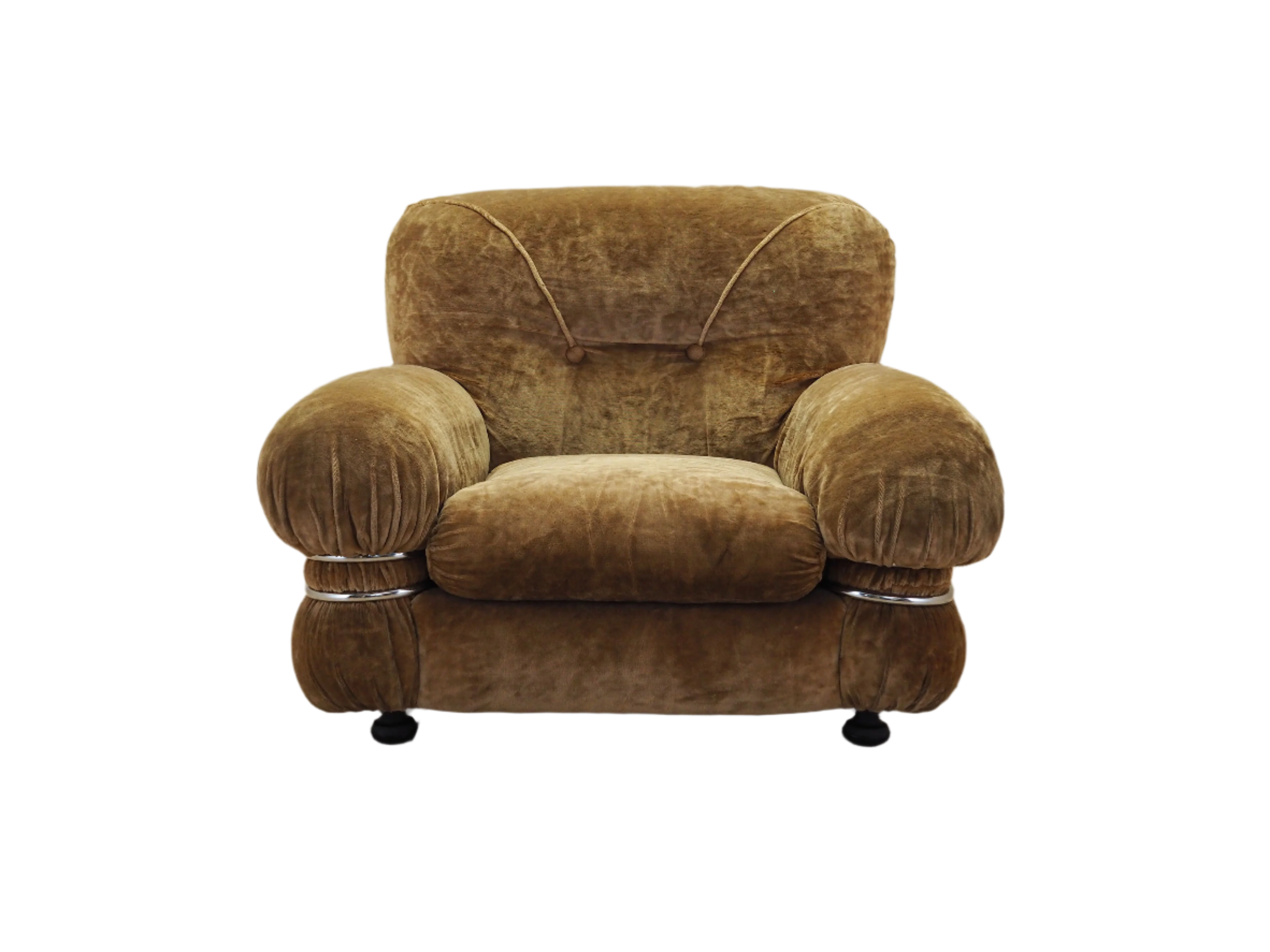 Velour_armchair_in_Italian_design_1970s_production_Italy