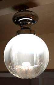 Chromed_ceiling_lamp,_blown_Murano_glass,_Italy,_1960s