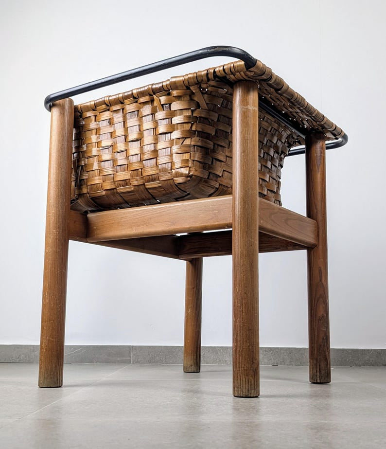 Handcrafted_Braided_Chestnut_Chair,_National_Crafts_Award,_Spain,_1980s