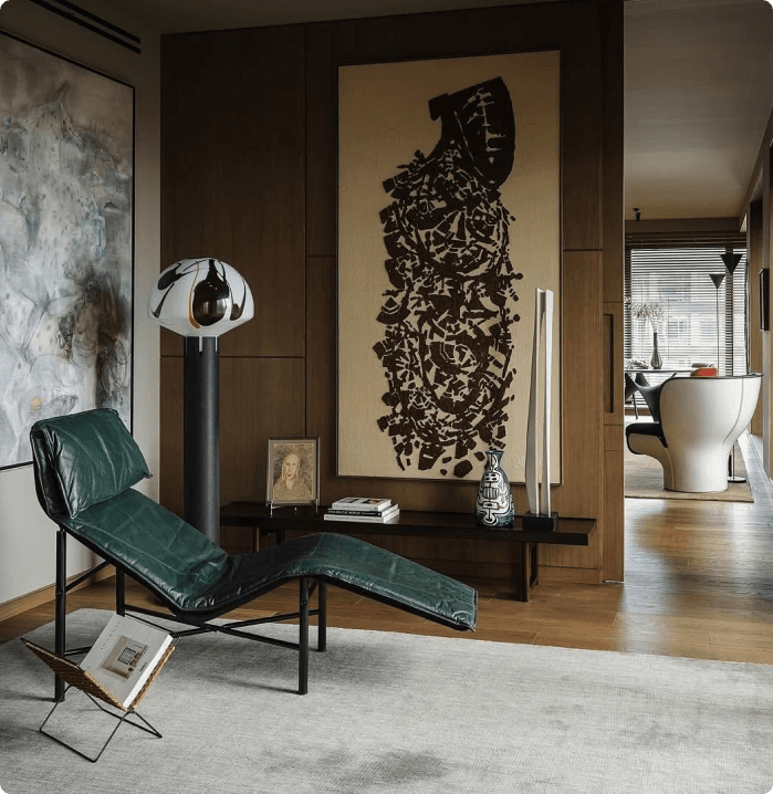 Luxury chaise longue in a modern interior