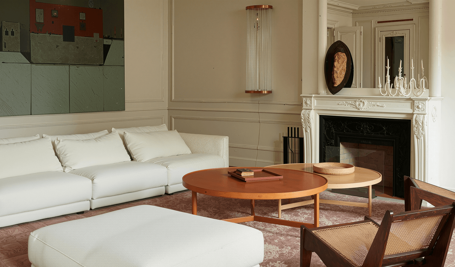 Vintage furniture in elegant living room