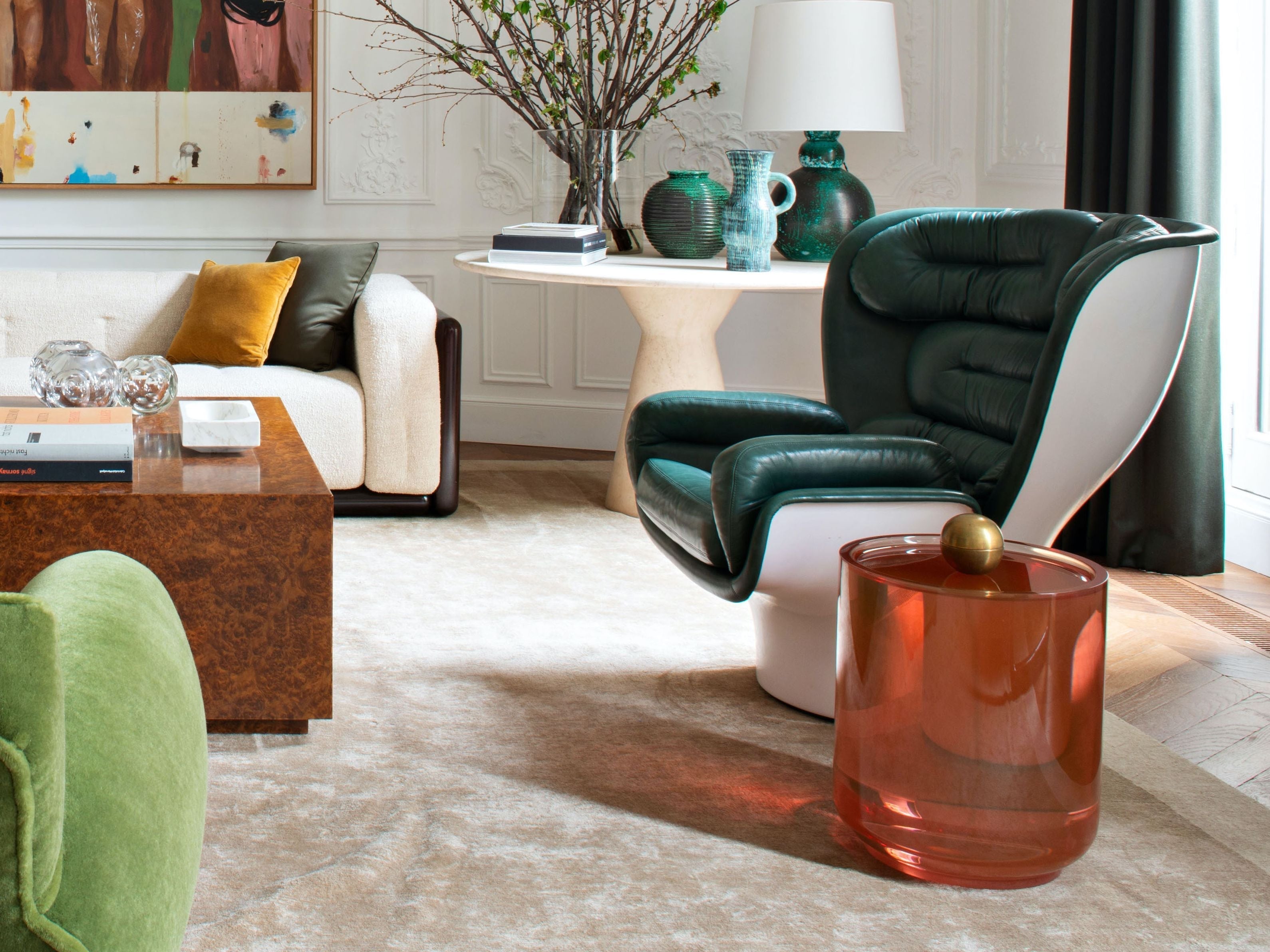 Green_Elda_Chair_in_Vintage_living_Room