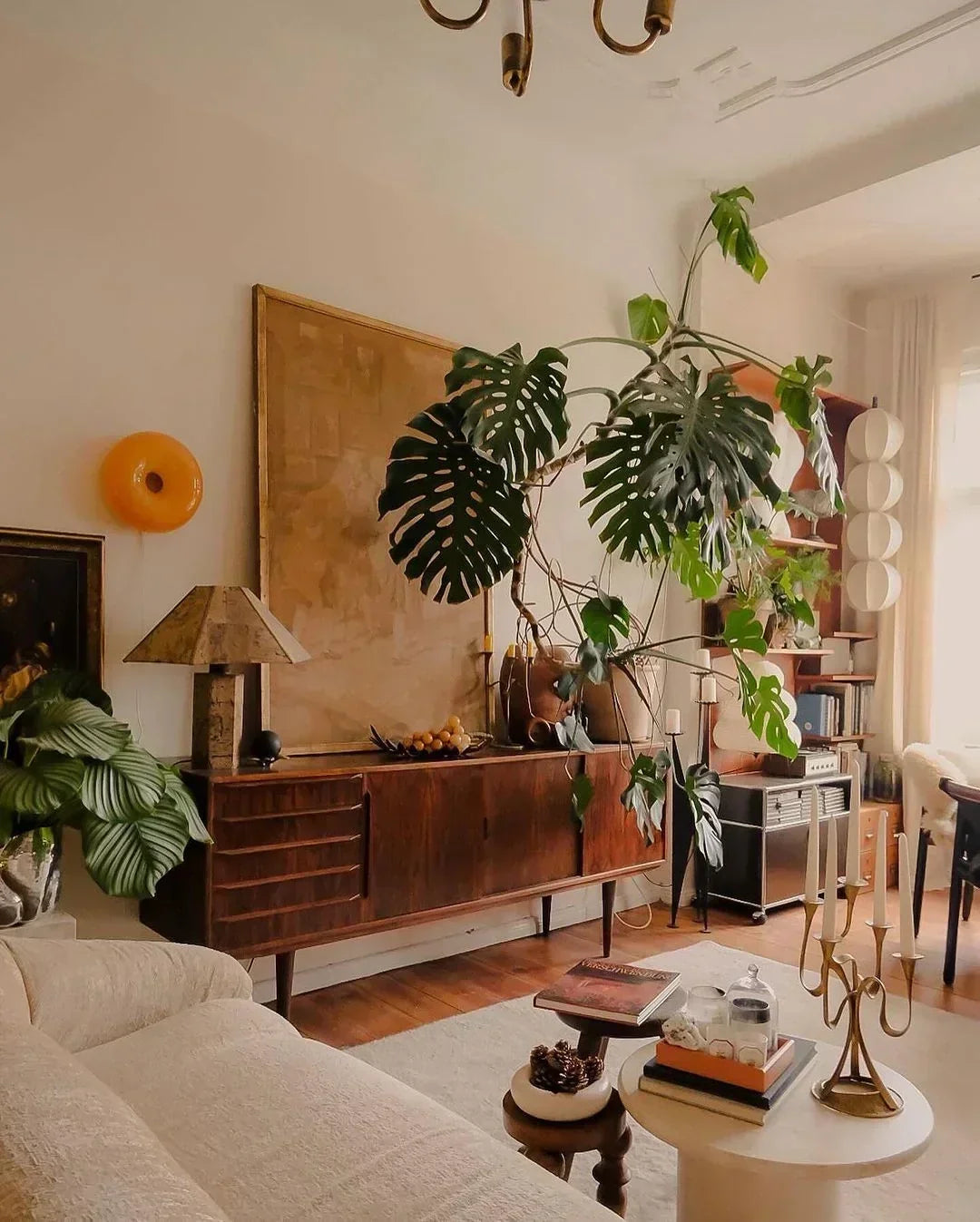 Vintage-living-room-with-plants-and-vintage-decor-items