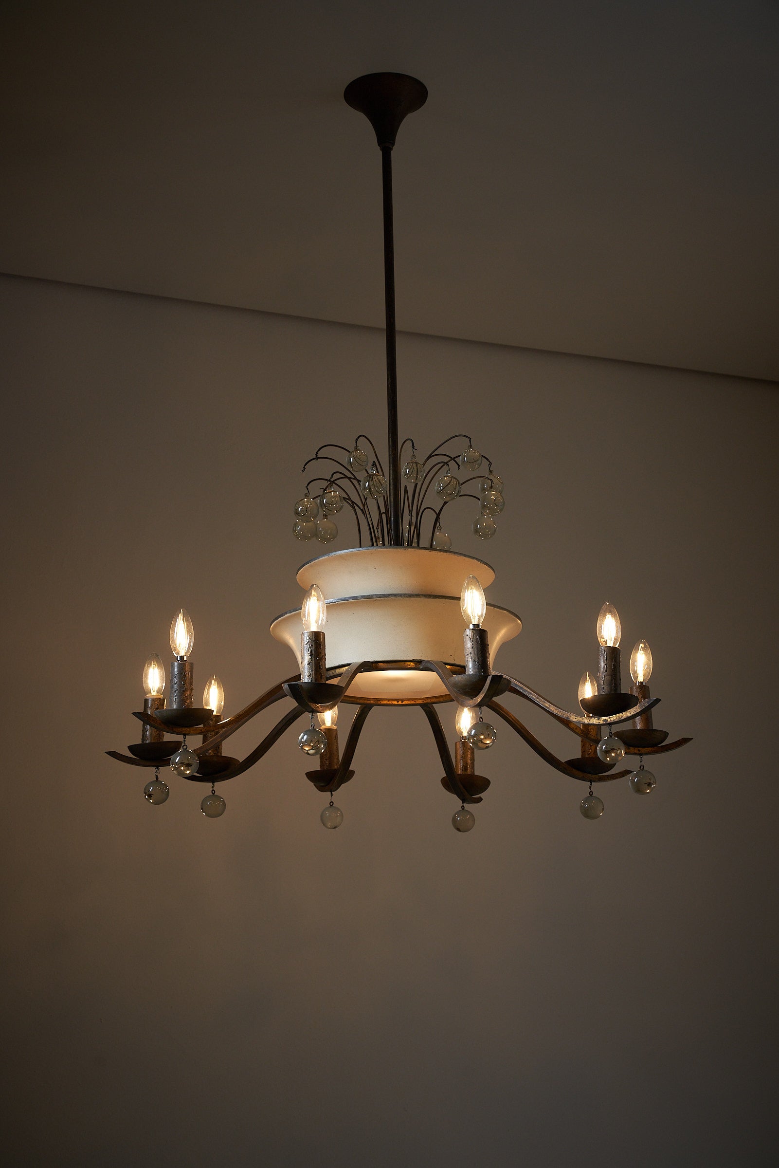 10_Arm_Chandelier_with_Glass_Beads_Art_Deco