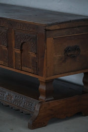 18th_Century_Danish_Baroque_Oak_Sideboard,_Antique_Carved_Cabinet,_1700s_Folk_Art_Furniture